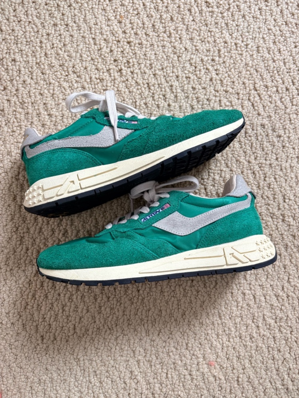 Autry Women’s Green Suede & Nylon Retro Runner Sneakers